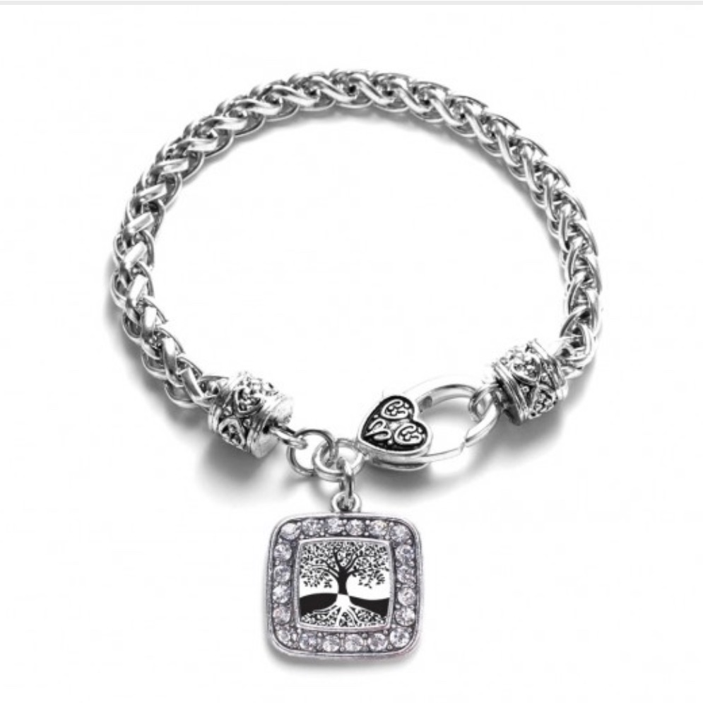 Nwt Inspired Silver Tree Of Life Braided Bracelet